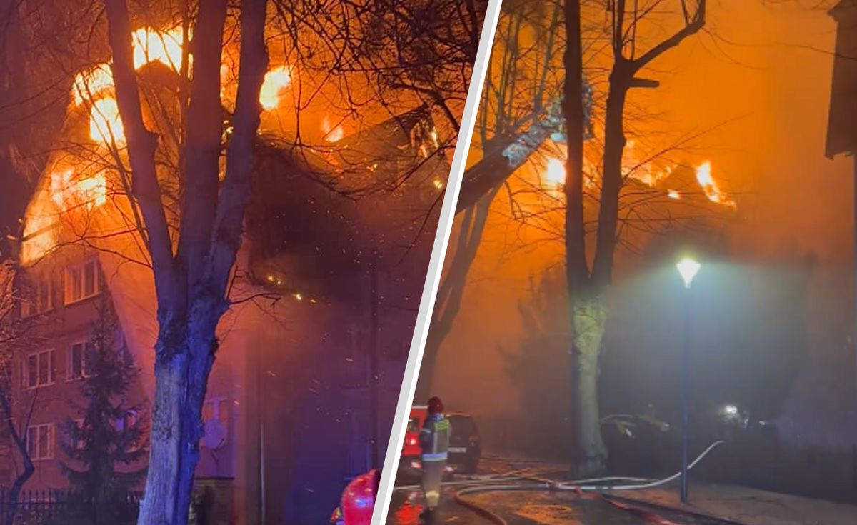 Ogromny pożar w Sopocie. Akcja strażaków w trakcie szalejącej wichury