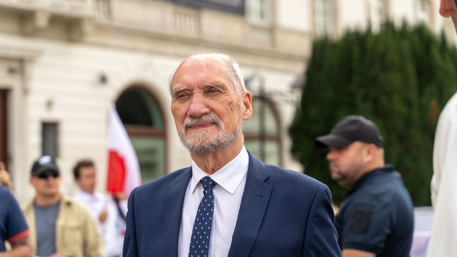 WARSAW, POLAND - 2024/08/10: Antoni Macierewicz looks on during the 172nd anniversary of the Smolensk Disaster. On August 10th, each month, supporters of the Law and Justice party (PiS) gather to commemorate the anniversary of the presidential plane crash in Smolensk, which claimed the lives of 96 people. The ceremony, attended by around 30 people included the participation of prominent PiS politicians, including the party's leader, Jarosaw Kaczynski. At the same location, a counter-demonstration also took place. (Photo by Marek Antoni Iwaczuk/SOPA Images/LightRocket via Getty Images)