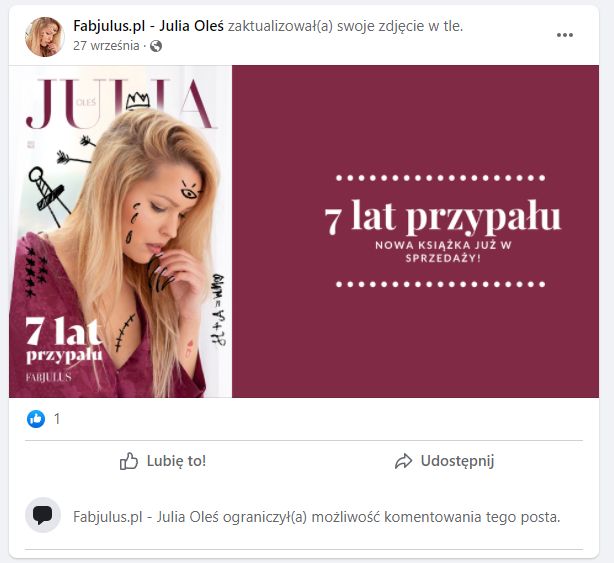 Julia Oleś tłumaczy zmianę nazwy fanpage'a portalu Kamila Durczoka
