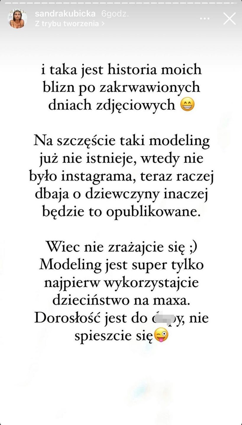 Sandra Kubicka tłumaczy się za swoje stopy