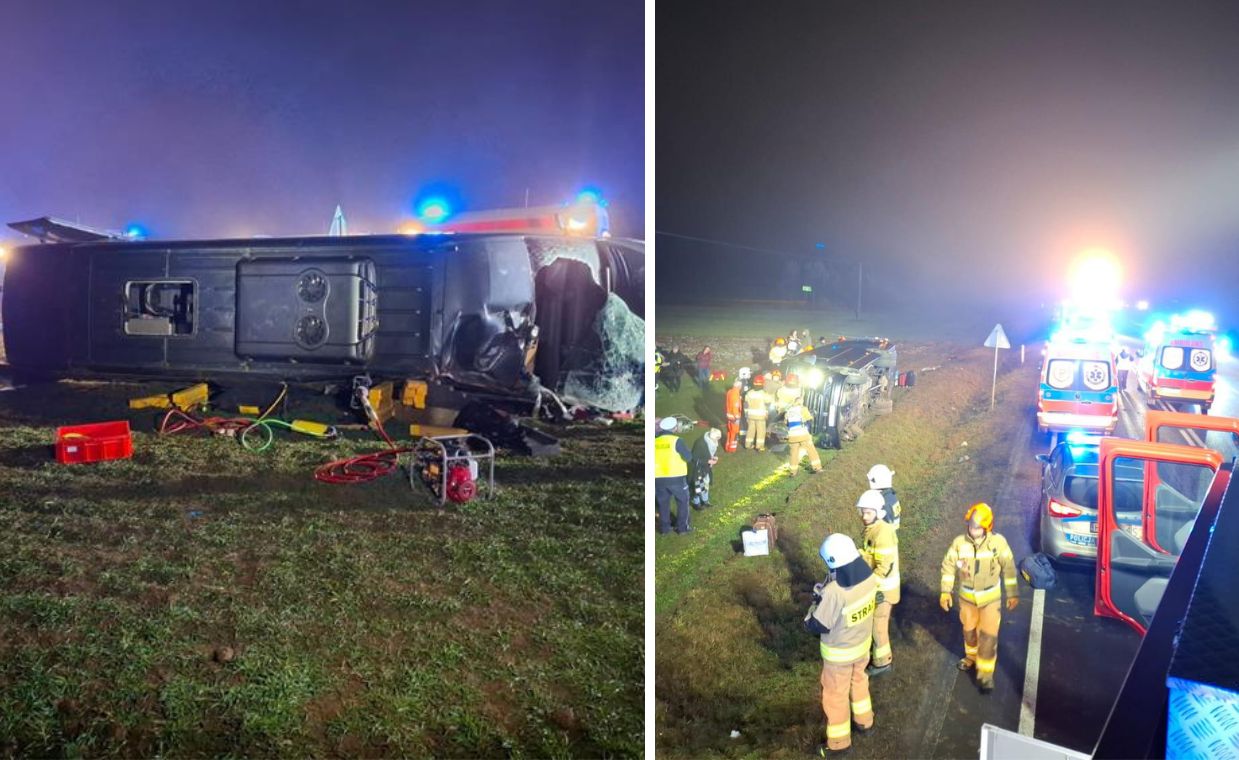 Bus z 19 osobami wypadł z trasy. Są ofiary