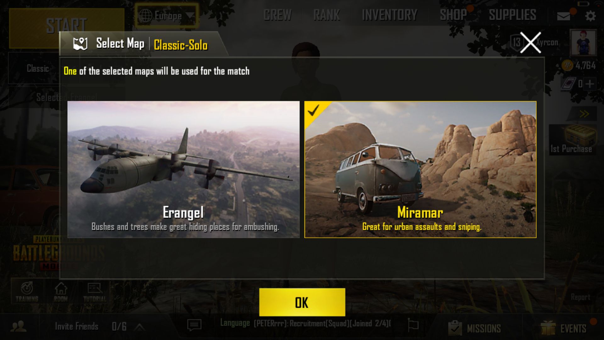 Widok wyboru map, na których chcemy grać