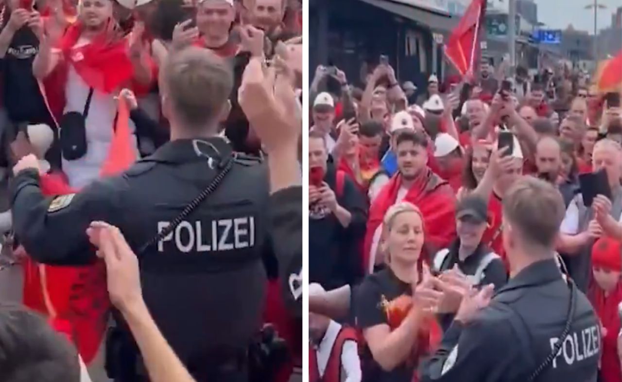 German police join Albanian fans in joyous Euro 2024 celebrations