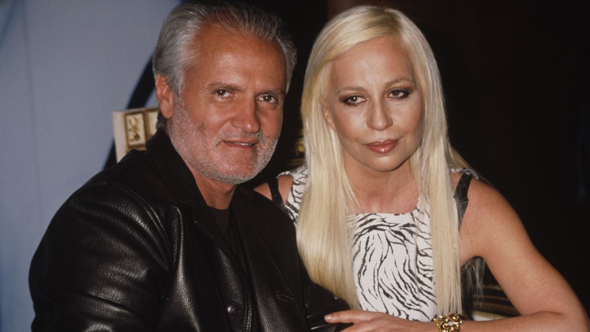 Gianni Versace z siostrą Donatellą Versace. 