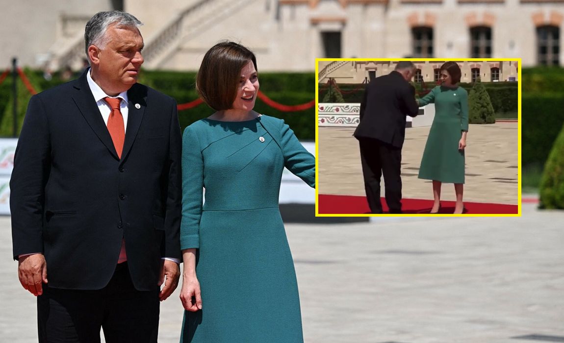 Wideo z Viktorem Orbanem próbującym pocałować w dłoń prezydent Mołdawii stało się hitem sieci
