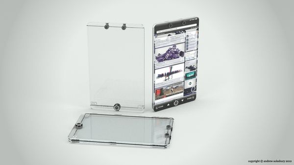 Szklany smartfon (fot. behance.net)