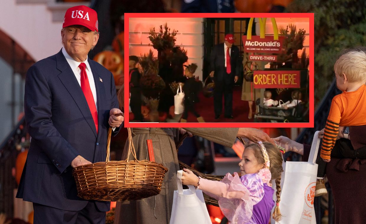wiadomości,aktualności,WP Wiadomości Trump rozdawał cukierki. Dzieci przybyły w przebraniach
