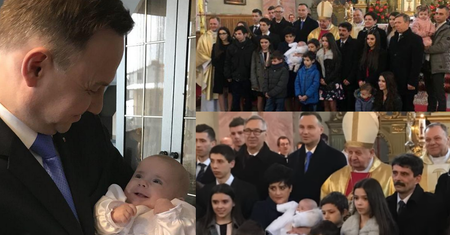 Duda z noworodkiem na rękach. To 16 dziecko w rodzinie! "Widać, że ŻYJĄ W GRUPIE. Starsi sprawdzają, czy młodsi zjedli posiłek"