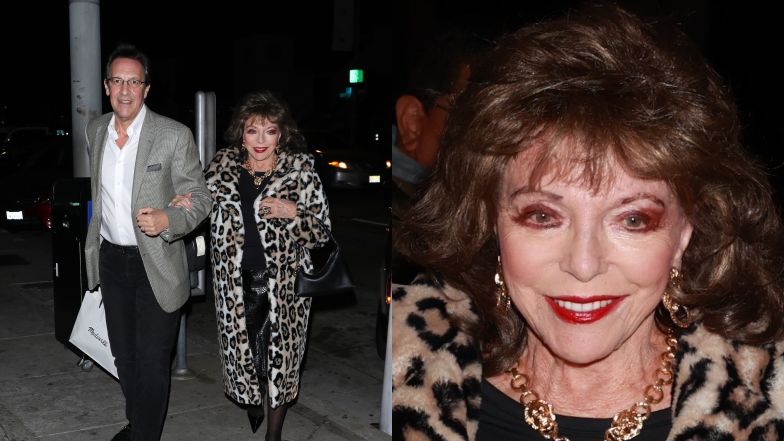 91-letnia Joan Collins wybrała się na randkę z młodszym o 31 lat mężem. Zaprezentowali się w eleganckich stylizacjach