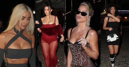 Klan Kardashianów zmierza na kolację przed TRZECIM ślubem Kourtney i Travisa: odchudzona Kim, Khloe w panterce, Kendall z chłopakiem (ZDJĘCIA)
