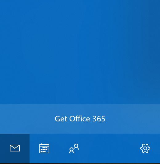 Reklama chmury Office 365 w aplikacji Poczta (źródło: redditor /u/SaphirAndHisChaps)