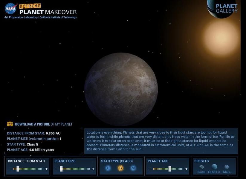 Stwórz własną planetę dzięki NASA 2