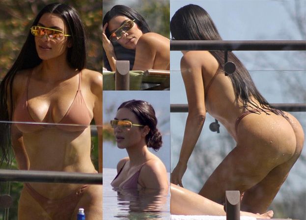 Kim Kardashian wypina pupę w bikini (ZDJĘCIA)
