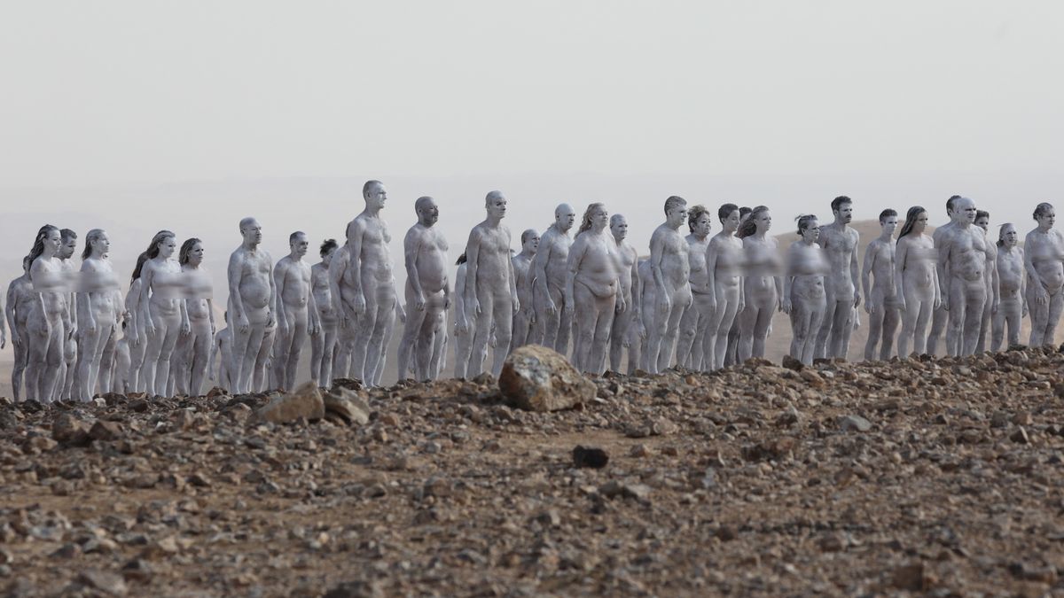 Fotograf starał się zwrócić uwagę na zanikające Morze Martwe 