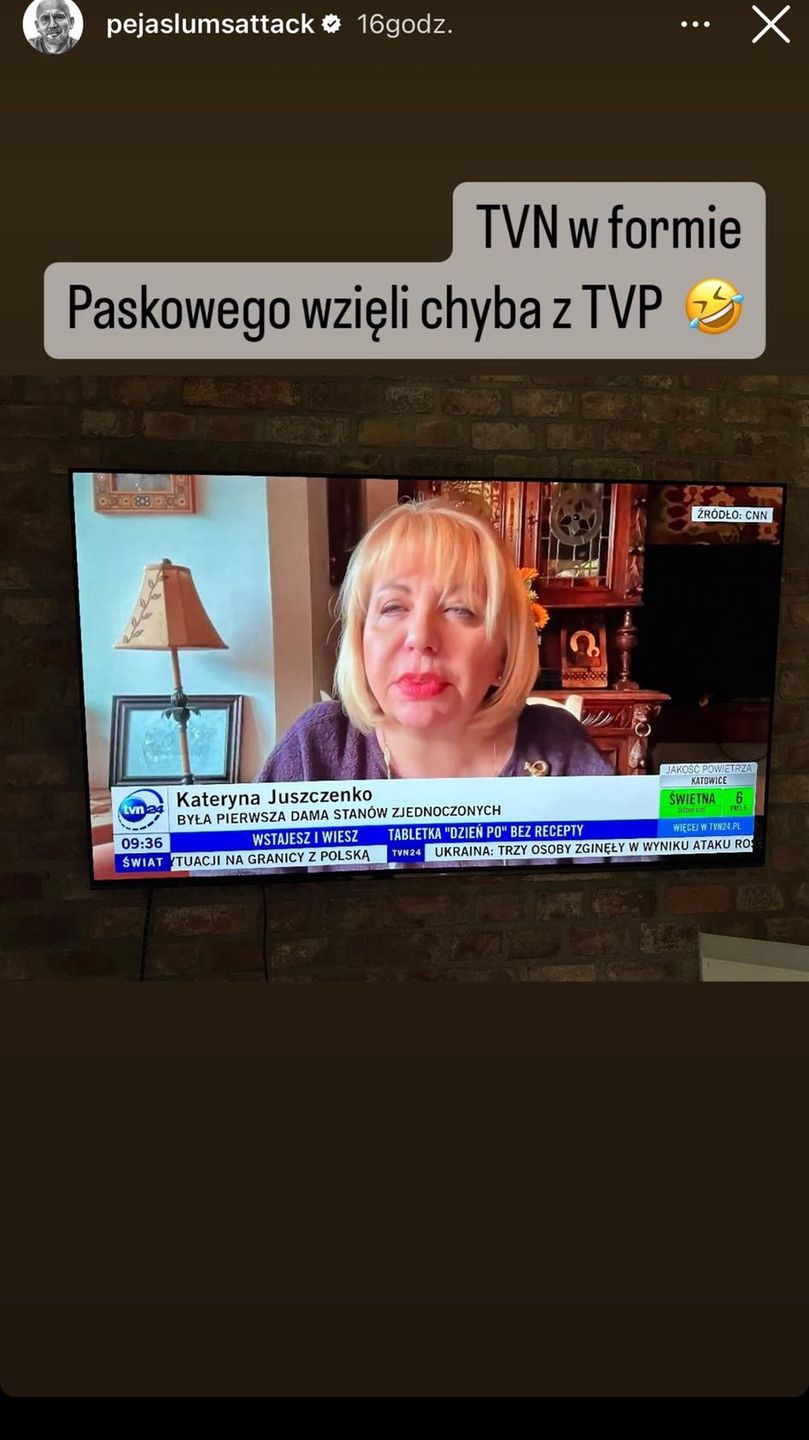 Peja oglądał TVN24