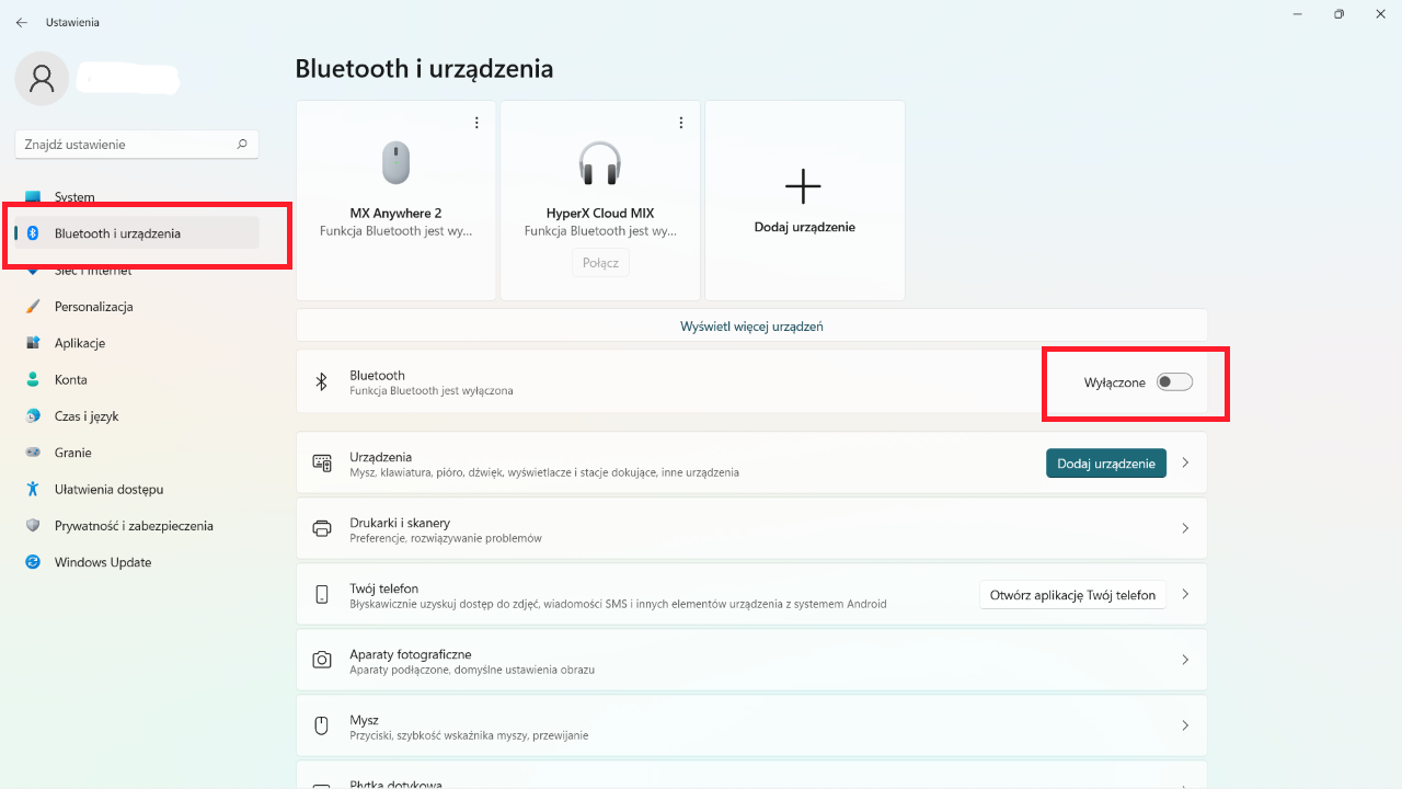 Windows 11: Bluetooth i urządzenia