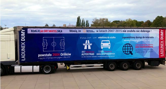 Tiry z „ładunkiem dumy” z rządów PO odpowiedzią na „Cysterny wstydu”