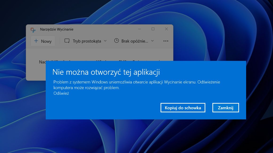 Problem z Narzędziem Wycinanie w Windows 11