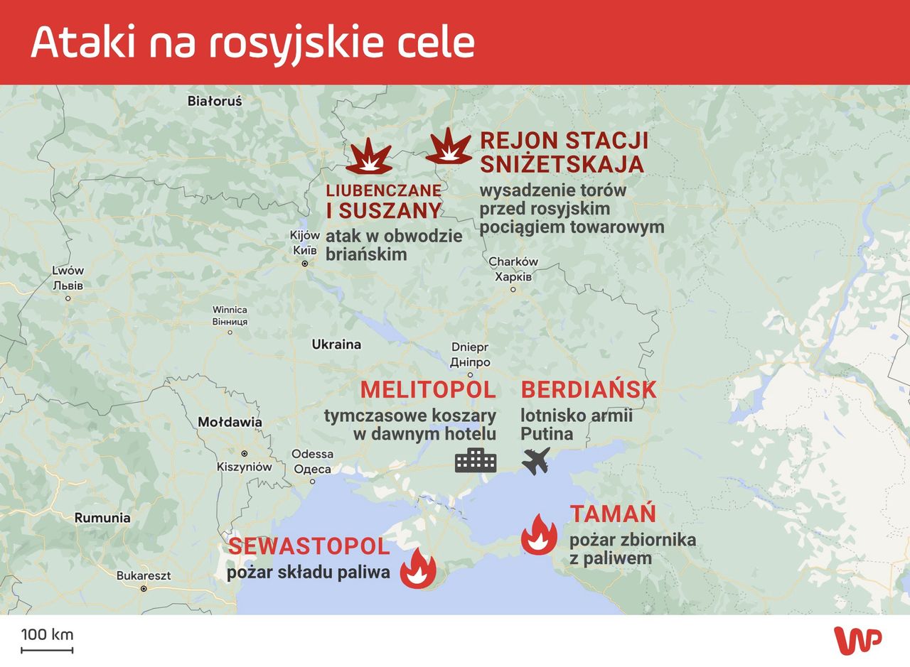 Ukraińskie ataki na rosyjskie cele