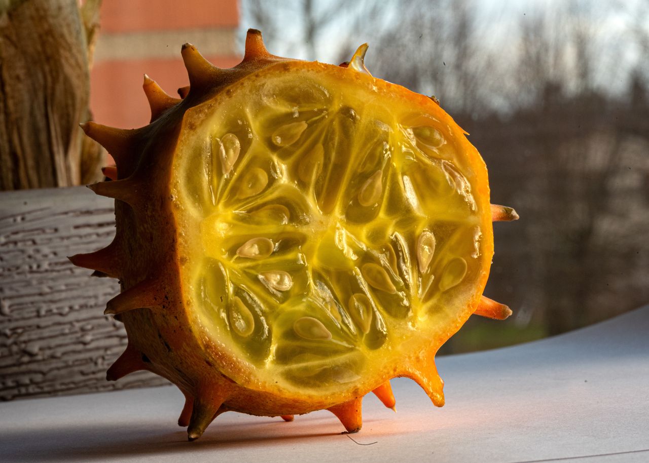 If you want to eat a kiwano, cut it in half.