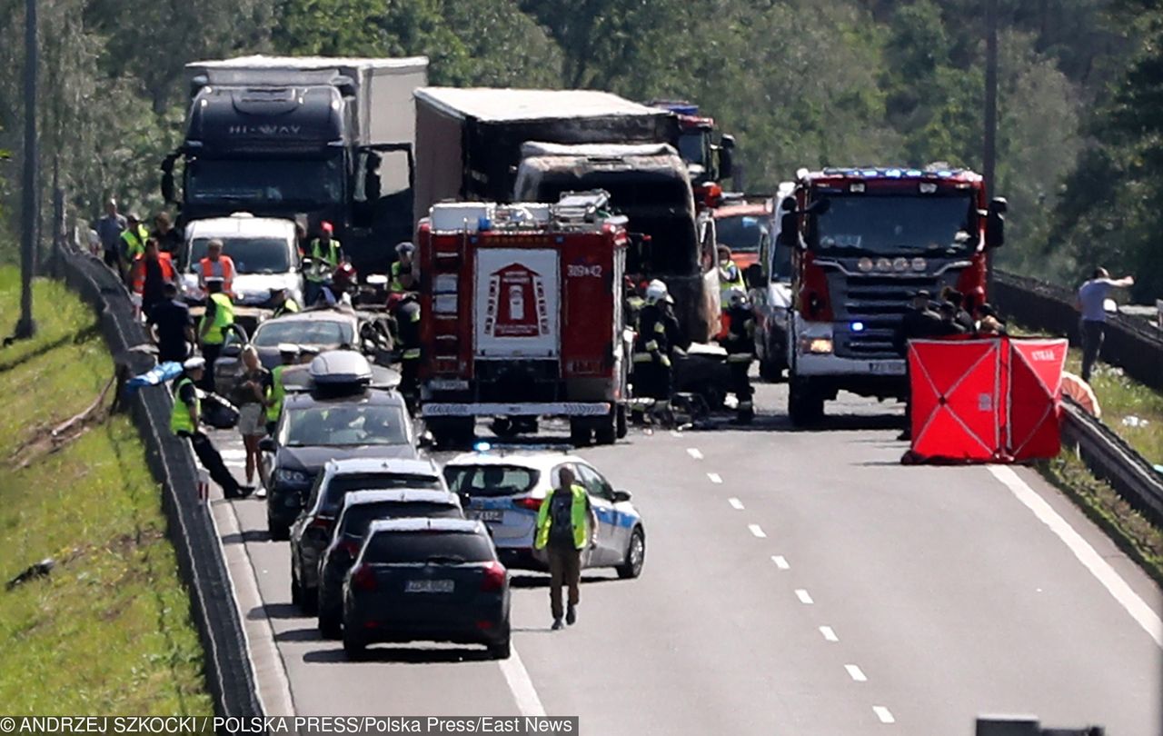 Wypadek na autostradzie A6 (fot. Andrzej Szkocki/East News)