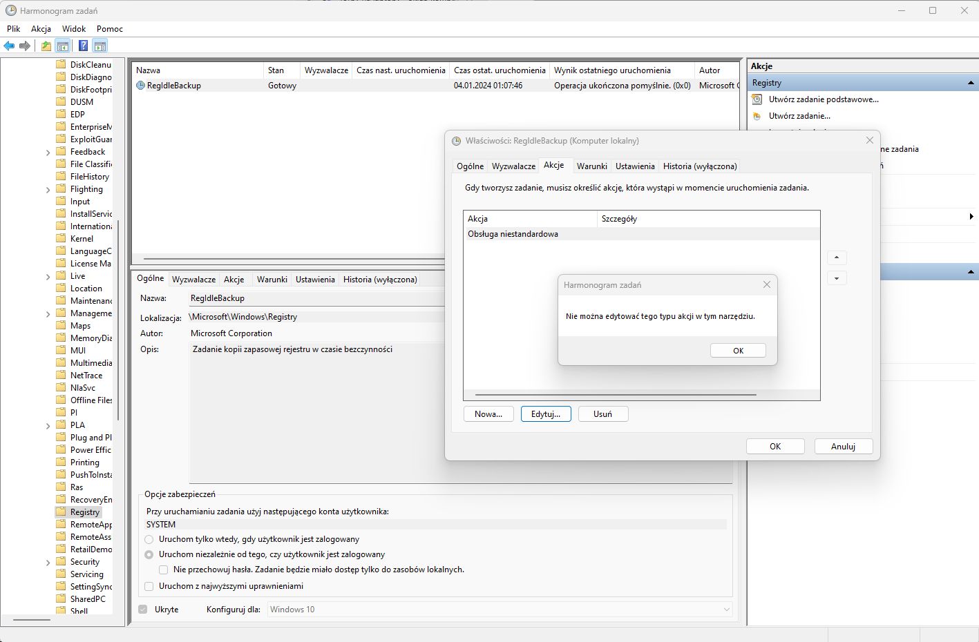 Windows zawiera zadania aktywowane w nieudokumentowany sposób