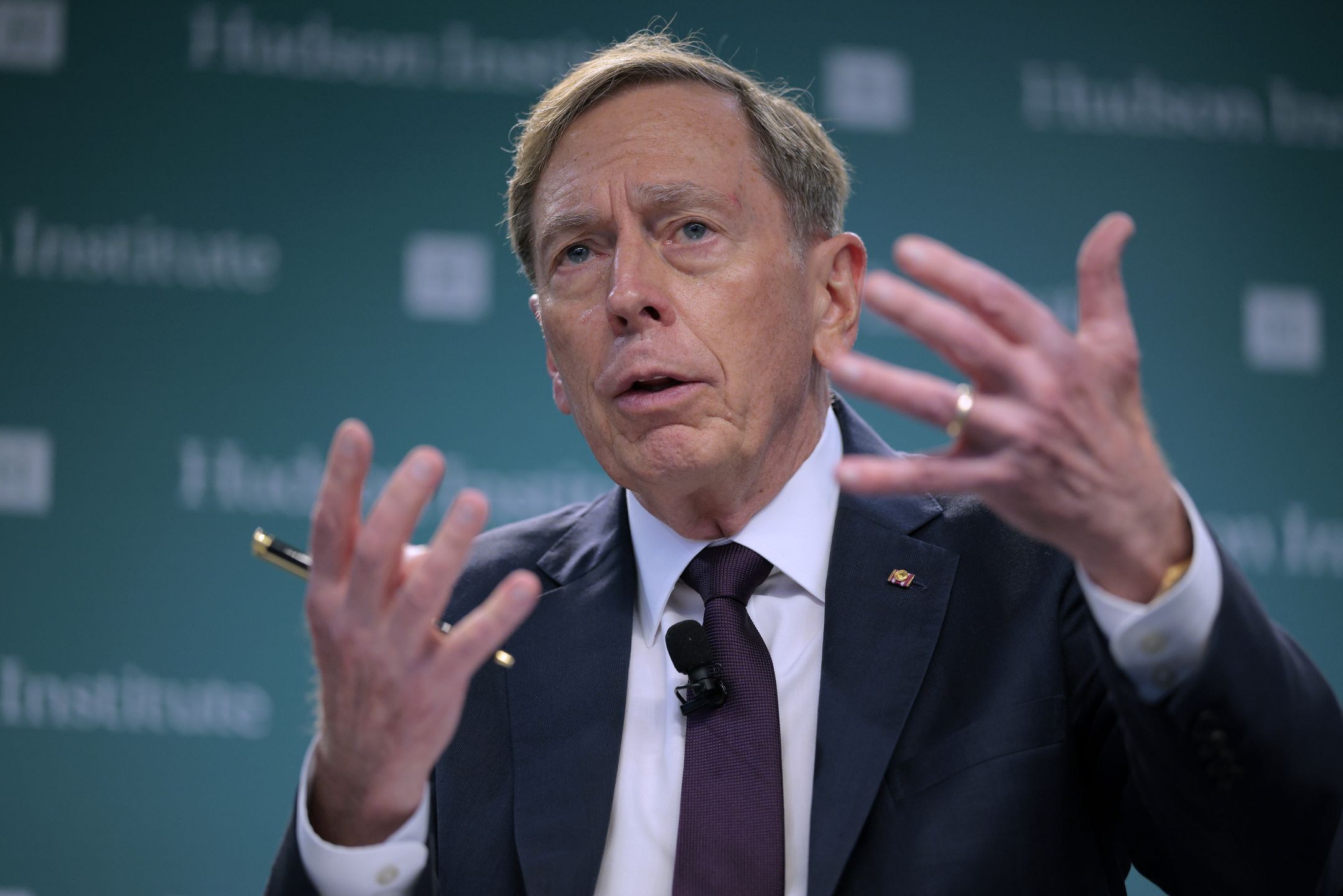 WASHINGTON, DC - JULY 28: Former Central Intelligence Director and retired U.S. Army Gen. David Petraeus participates in a discussion about Taiwan and Ukraine at the Hudson Institute on July 28, 2025 in Washington, DC. Petraeus talked about the lessons learned from the Russian invasion of Ukraine and how Taiwan could deploy those lessons to defend itself from attack by China. (Photo by Chip Somodevilla/Getty Images)
