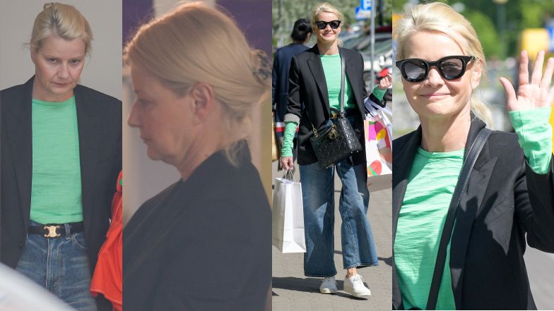 Małgorzata Kożuchowska buszuje po sklepach i obwieszona torbami macha radośnie do paparazzi (ZDJĘCIA)