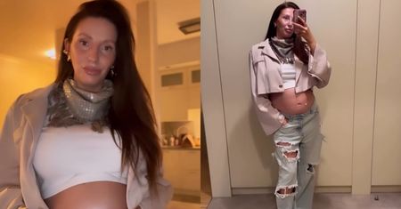 Dominika Serowska eksponuje powiększający się ciążowy brzuch. Znów zawiesiła na nim łańcuszek. Gustownie? (FOTO)