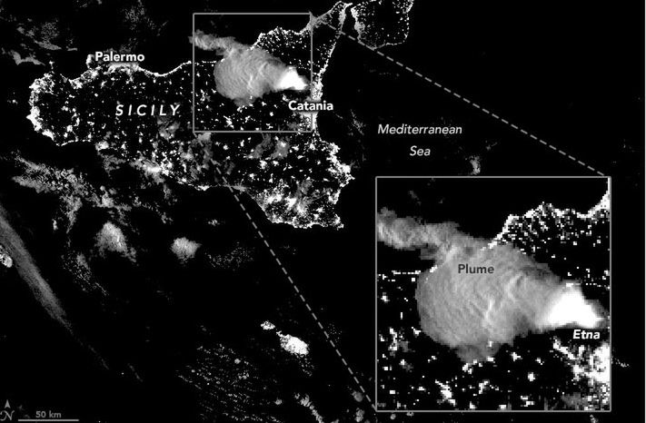 Erupcja Etny 23 lutego 2021 roku.