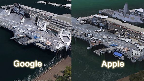 Starcie gigantów - porównanie map 3D Google'a i Apple'a 1