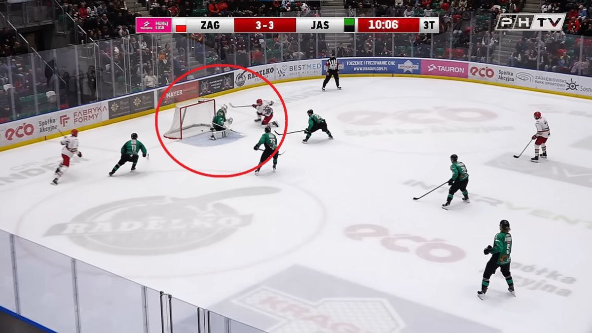 Sędziowski wielbłąd. Krążek w siatce, a sędzia rozłożył ręce