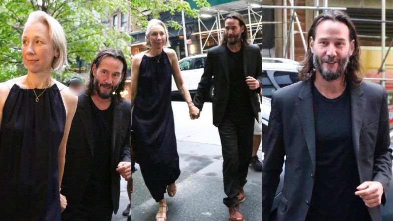 Keanu Reeves i Alexandra Grant maszerują na Broadway, trzymając się za ręce