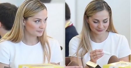 Małgorzata Socha maluje jajka w Pałacu Prezydenckim