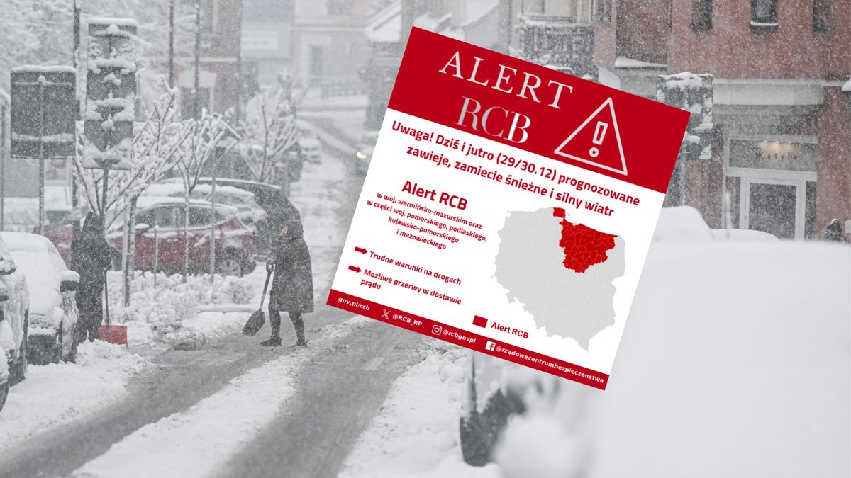 Alert RCB ostrzega o ciężkich warunkach pogodowych