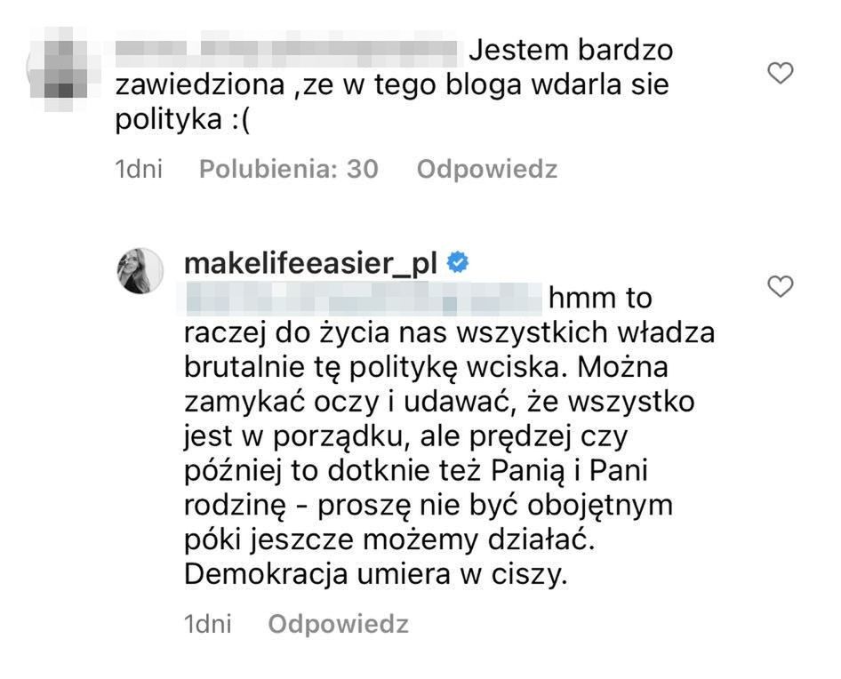 Odpowiedzi Kasi Tusk na komentarze internautów