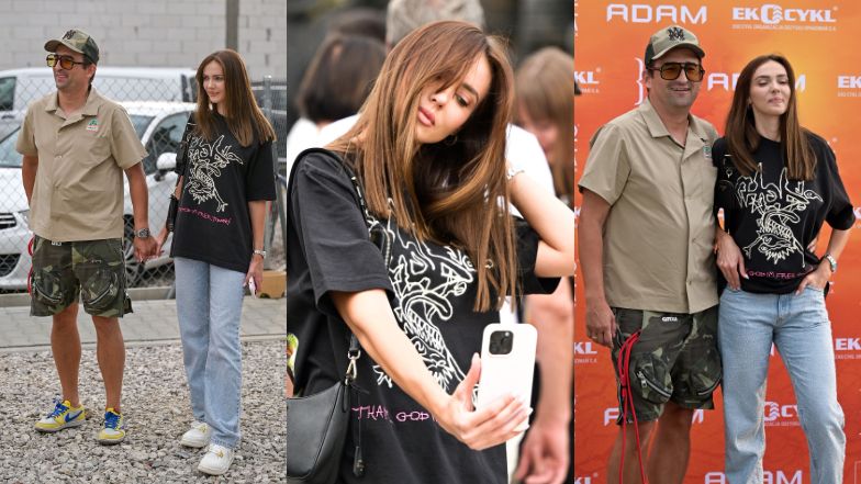 Marcela Leszczak i Michał Koterski maszerują na premierę spektaklu