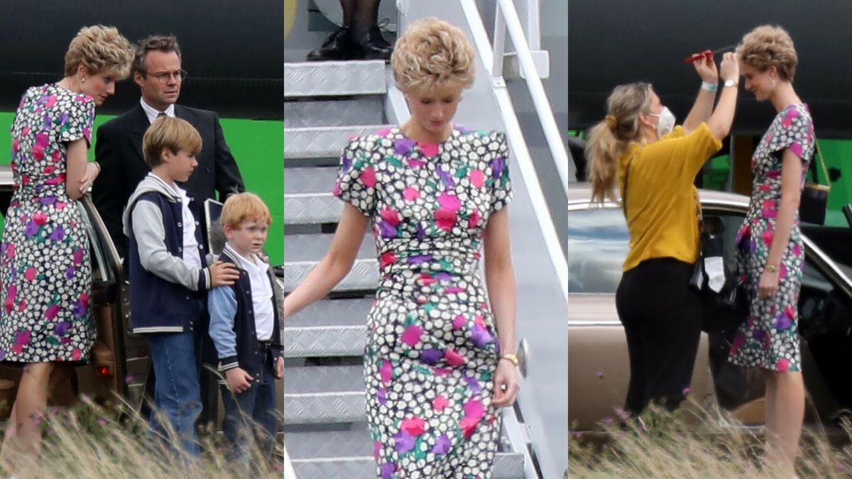 Elizabeth Debicki jako księżna Diana na planie "The Crown" 