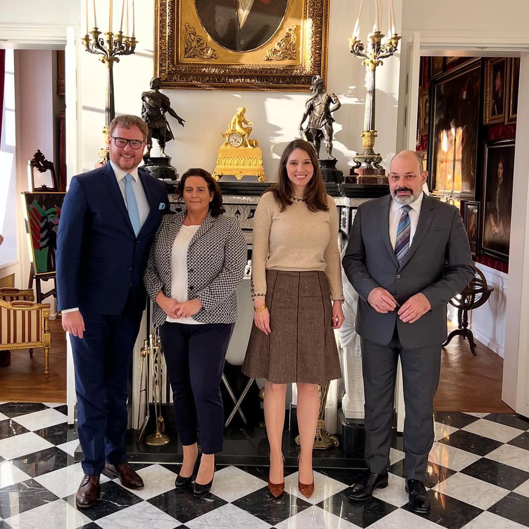 Jan Lubomirski‑Lanckoroński i Helena Mańkowska na spotkaniu