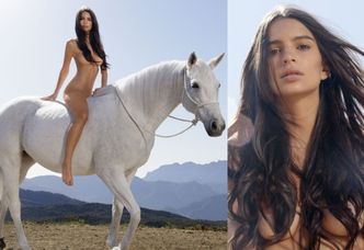 Emily Ratajkowski pozuje NAGO NA KONIU...