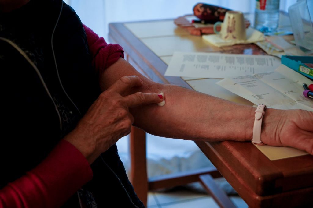Home care
Freelance nurse taking a blood sample from a patient. (Photo by: TREMELET/IMAGE POINT FR/BSIP/Universal Images Group via Getty Images)
BSIP
treatment, senior citizen, woman patient, medication, alone, report, blood sampling, professional nurse, person, health professional, at home, listen, human, home medical care, cardio-vascular system, independent nurse, needle, ageing, work, health, dressing