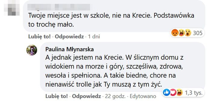 Paulina Młynarska rozprawia się z hejterem