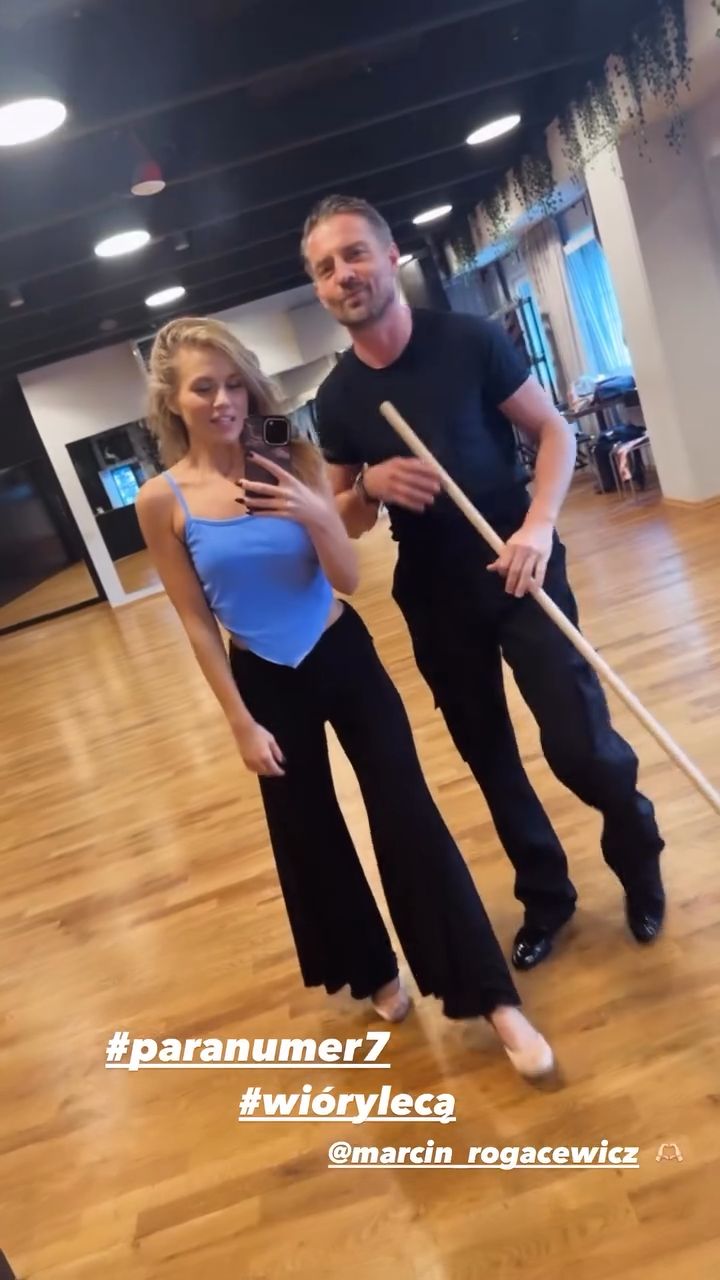 Marcin Rogacewicz i Agnieszka Kaczorowska podczas prób do "TzG"