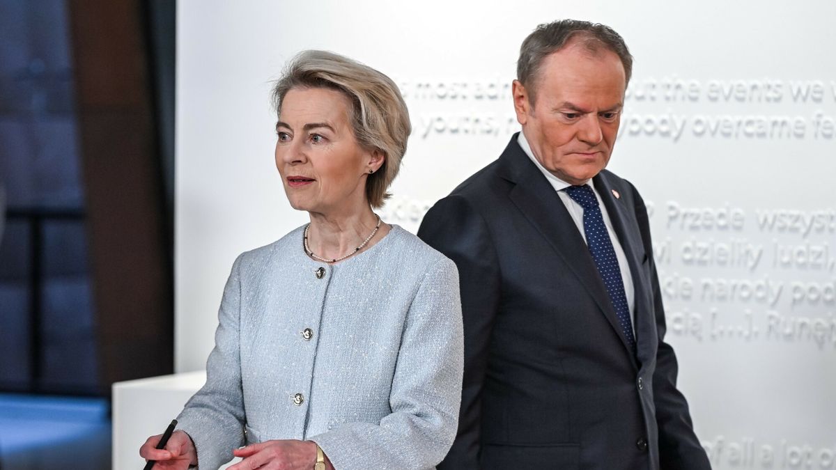 Na zdjęciu przewodnicząca Komisji Europejskiej Ursula von der Leyen i premier Donald Tusk