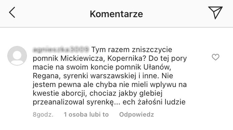 Komentarze pod postem Kayah