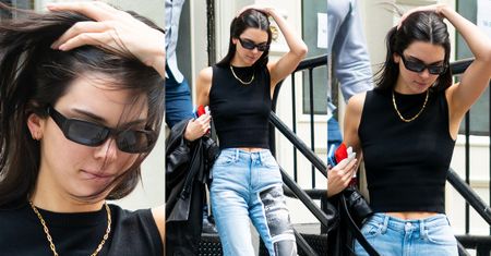 Nieumalowana Kendall Jenner pokazuje fotografom pachę