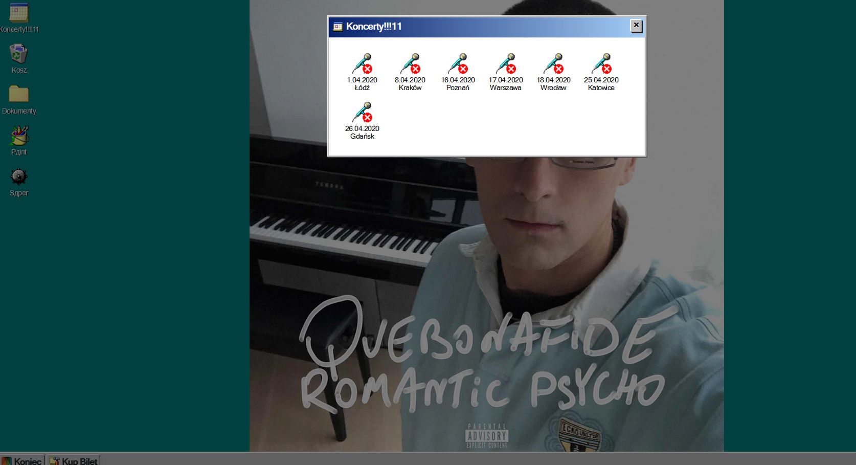 Quebonafide promuje swoją trasę za pomocą… Windowsa 95. Tak jakby 2