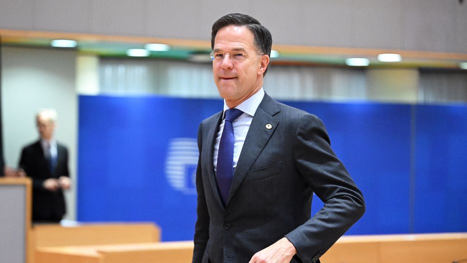 BRUSSELS, BELGIUM - APRIL 18:  Dutch Prime Minister Mark Rutte attend the second day sessions of the EU summit in Brussels, Belgium on April 18, 2024. (Photo by Dursun Aydemir/Anadolu via Getty Images)