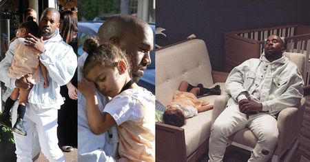 Kanye i North zasnęli w trakcie zakupów Kim (ZDJĘCIA)