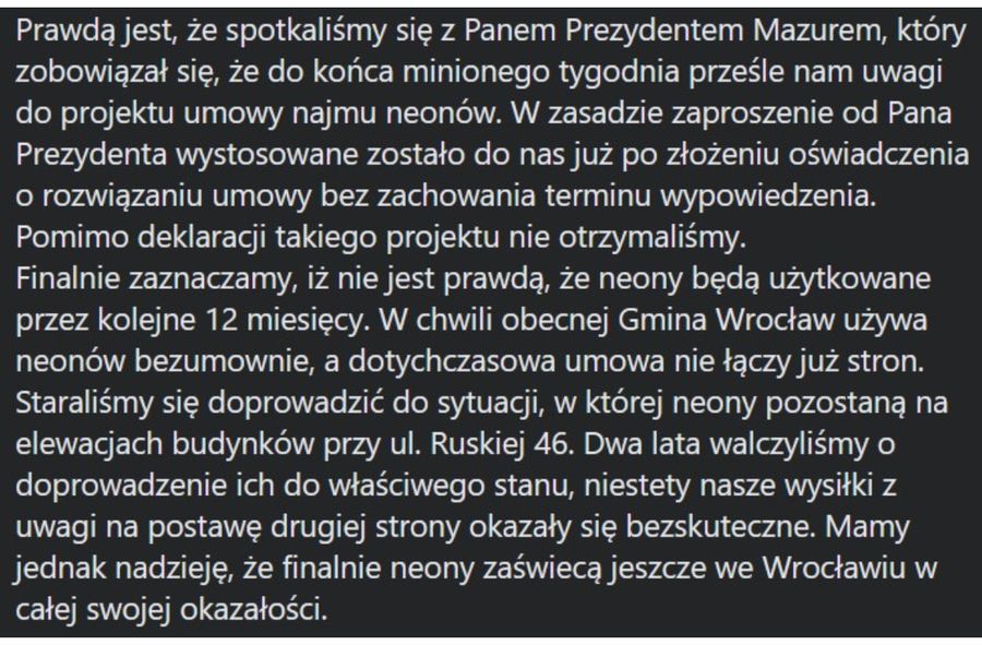 Kłótnia o wrocławskie neony